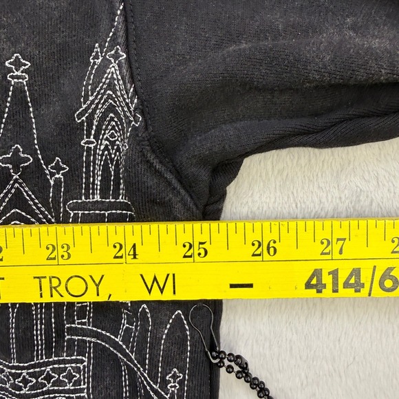 RESERVE Hoodie Mens Medium Sacred Sabbath Graphic Oversized Black Religious Art - Picture 4 of 15